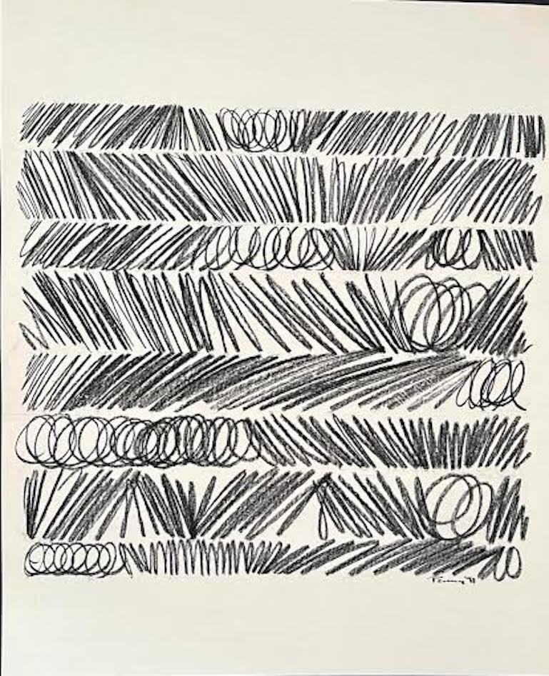 Dessin abstrait d'Aubrey Penny (1917-2000), marquage sur papier, signé et daté  en vente 3