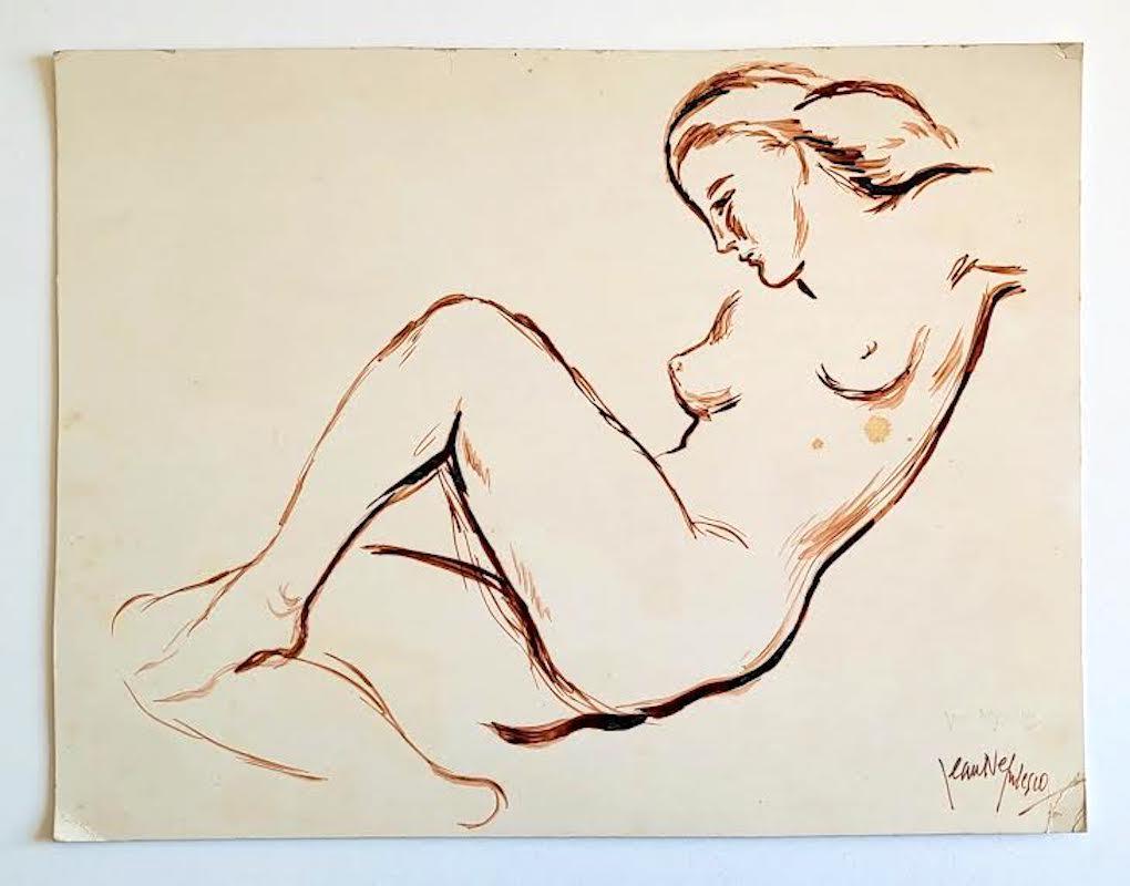 Female Nude Painting - Signed - Art by Jean Negulesco