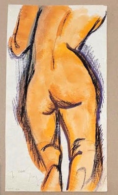 Female Nude Watercolor, Signed and Dated