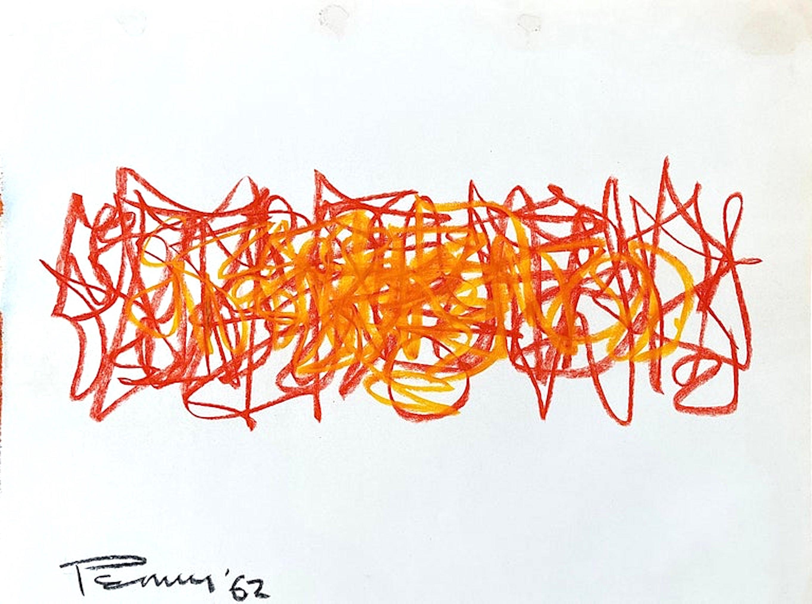 Abstrakte Pastell-Zeichnungsstruktur von Aubrey Penny, Laws Of Chance, Serie Nr. 2