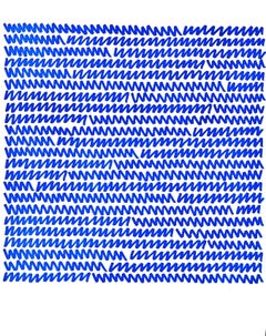 Aubrey Penny Blue Marker Abstract Drawing, Signed and Dated