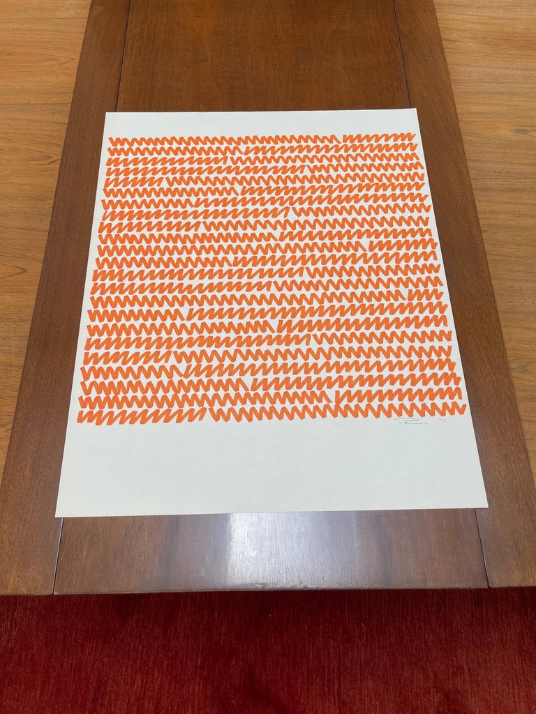 Aubrey Penny - Aubrey Penny Orange Abstract Drawing 1971 For Sale at ...