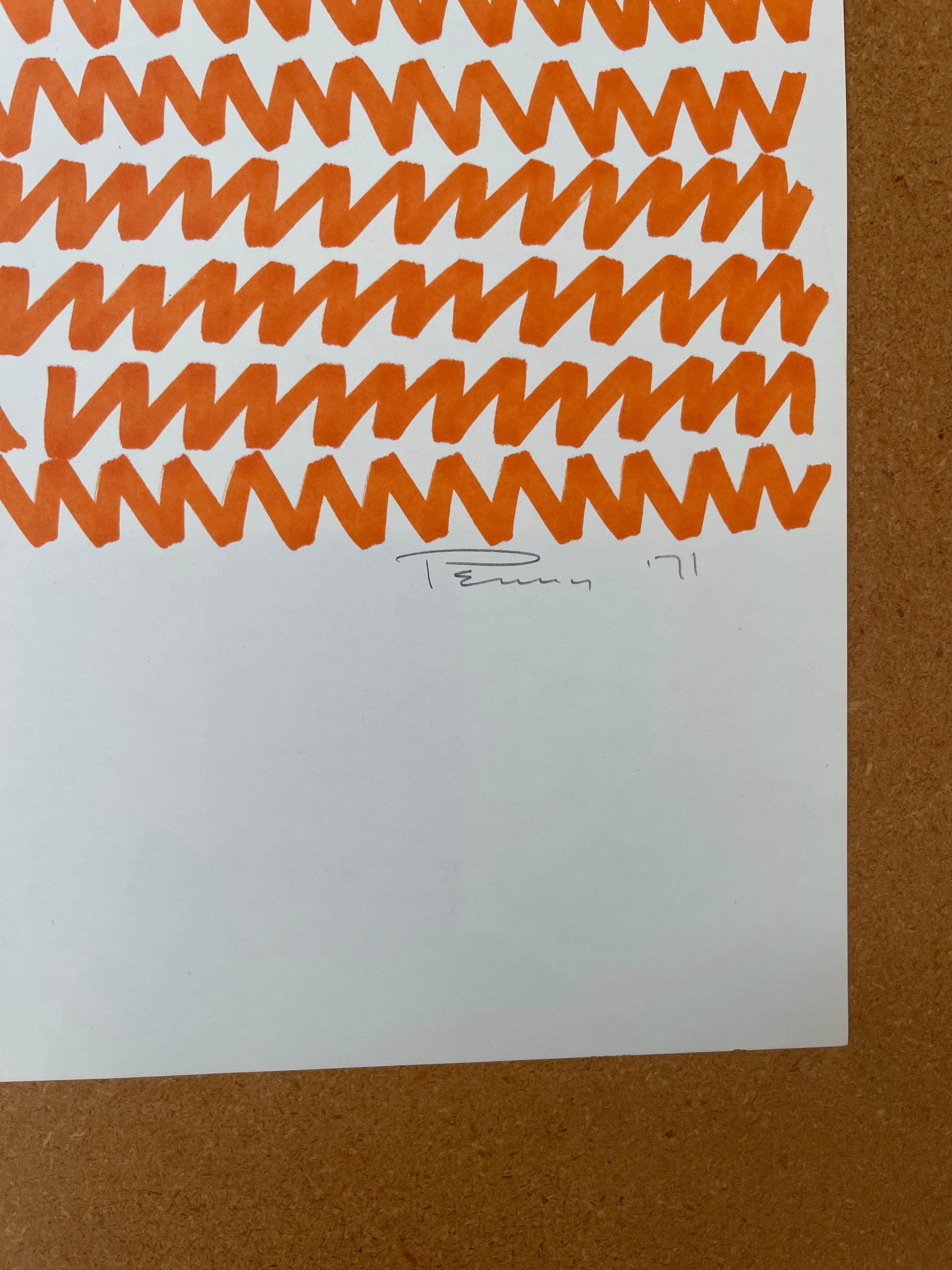 Aubrey Penny Marker Abstract Drawing  For Sale 5