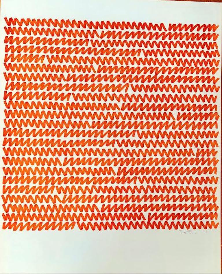 Aubrey Penny Marker Abstract Drawing  For Sale 7
