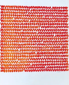 Aubrey Penny Orange Abstract Drawing 1971