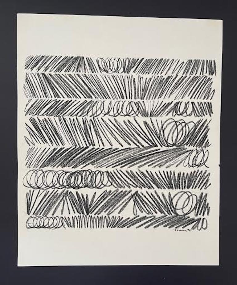 Aubrey Penny (1917-2000) Abstract Drawing, Marker on Paper, Signed and Dated  For Sale 1