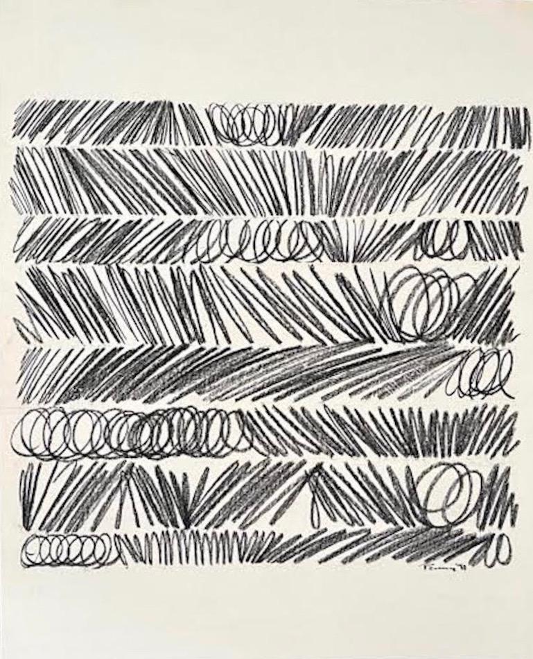 Aubrey Penny (1917-2000) Abstract Drawing, Marker on Paper, Signed and Dated  For Sale 2