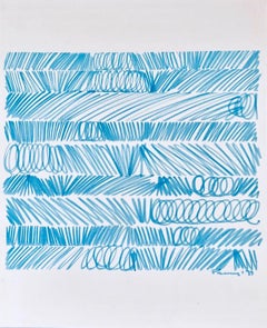 Aubrey Penny (1917-2000) Abstract Drawing, Marker on Paper. Signed and Dated 71