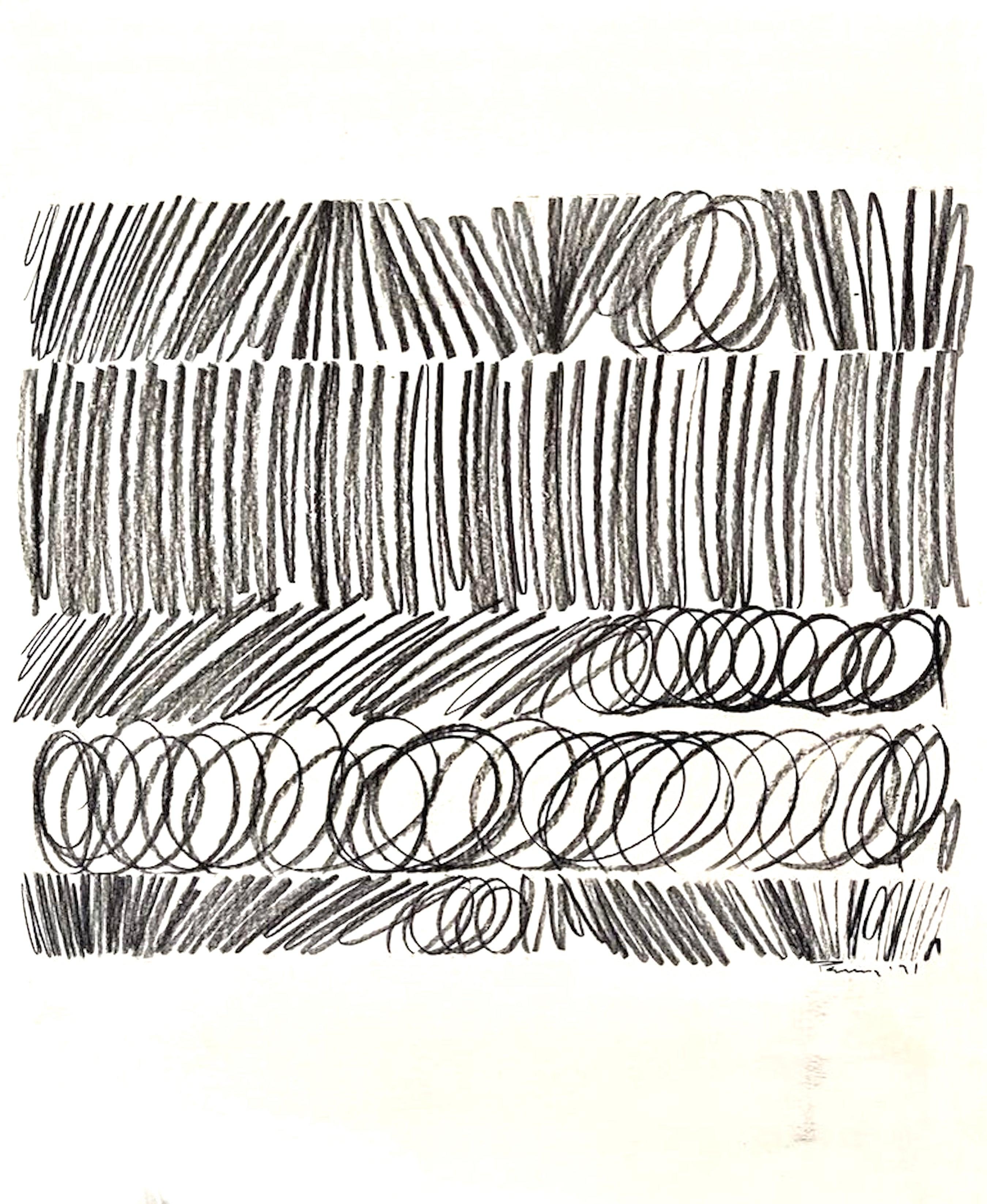 Dessin abstrait américain sur papier, signé et daté (1917-2000)  - Art de Aubrey Penny