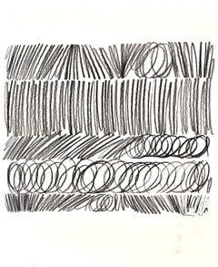 Dessin abstrait américain sur papier, signé et daté (1917-2000) 