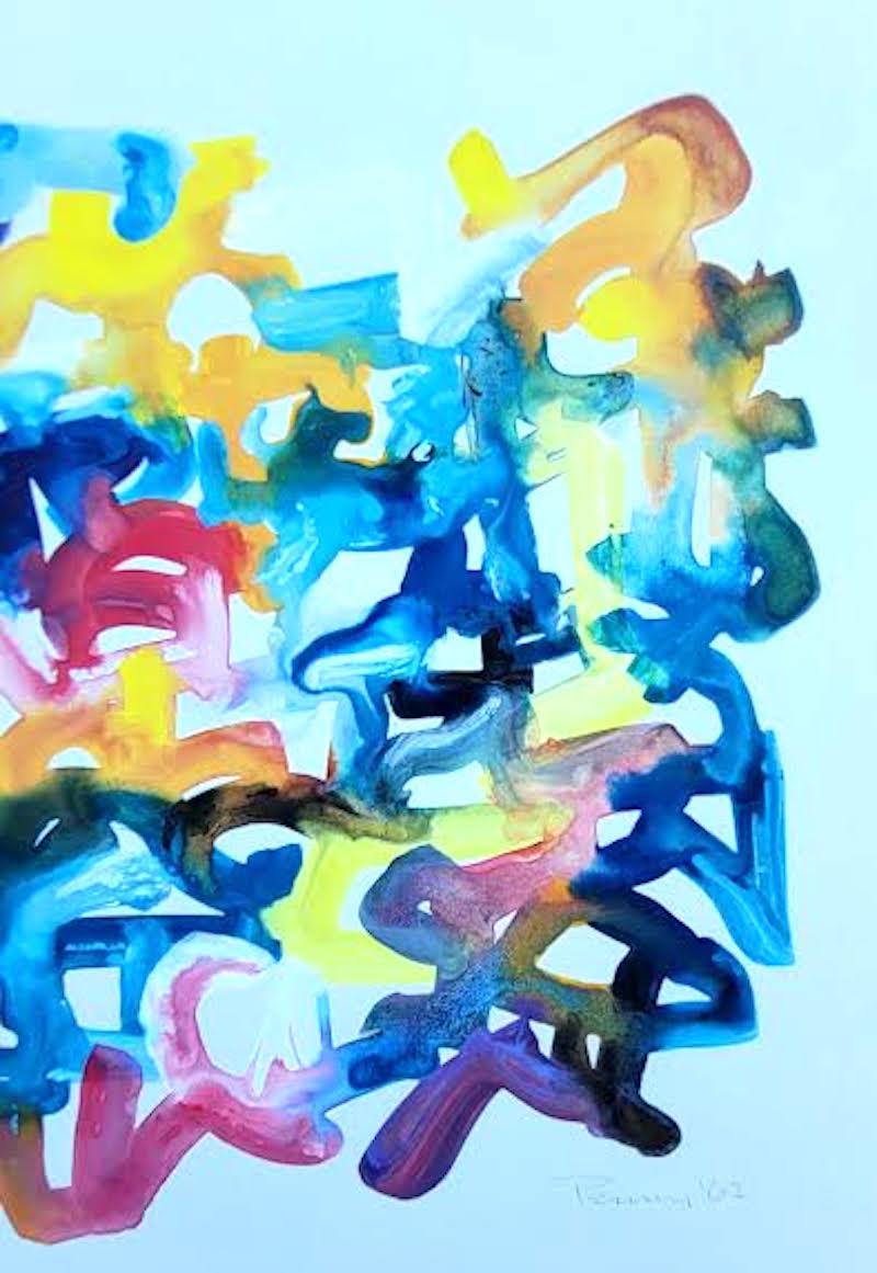 Aquarelle abstraite de Aubrey Penny, série « Biological Structure » signée et datée  en vente 3