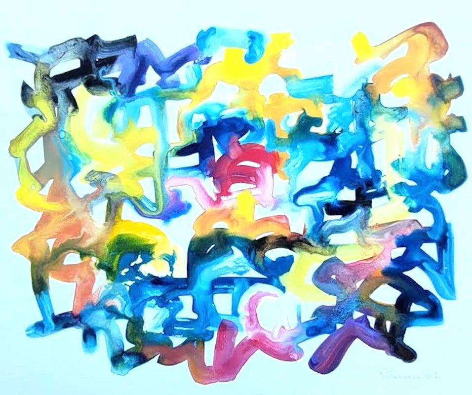 Aubrey Penny Abstract Watercolor, Biological Structure Series Signed and Dated  For Sale 1