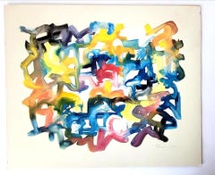 Aubrey Penny Abstract Watercolor, Biological Structure Series Signed and Dated 