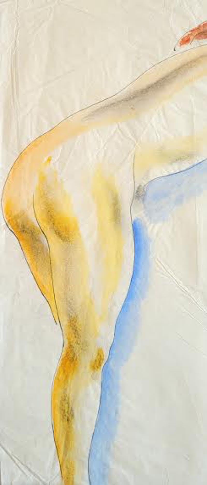 Nude Figure Study - Ink and Watercolor- Signed and Dated  - Art by Jean Negulesco