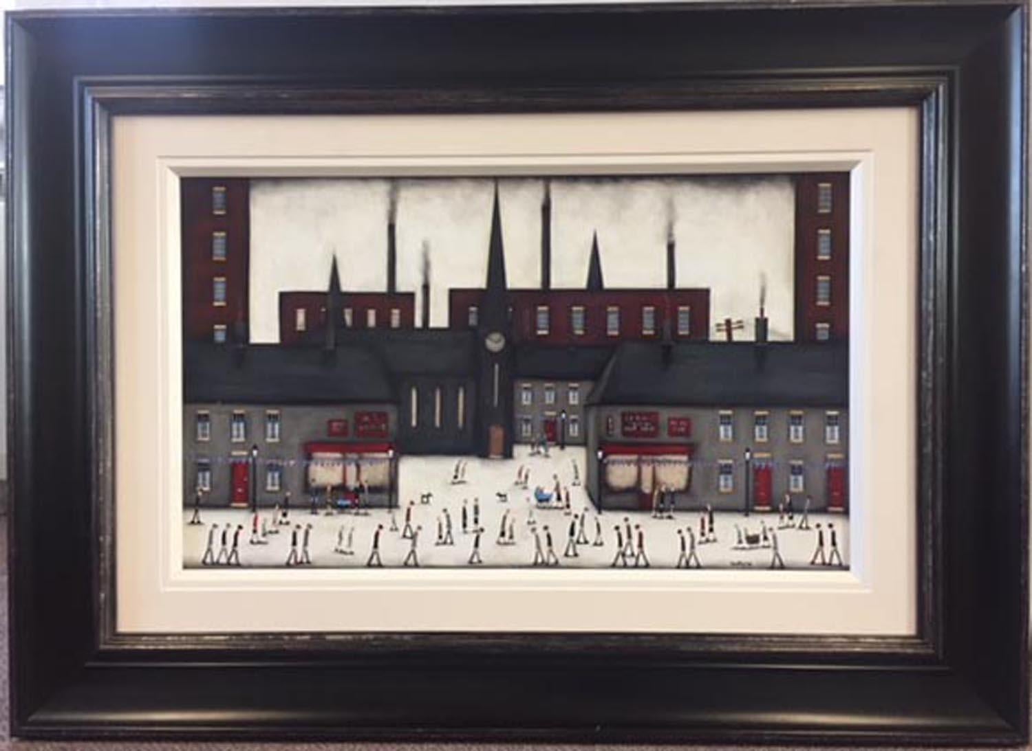 Sean Durkin Figurative Painting - Bustling City, inspired by Lowry 