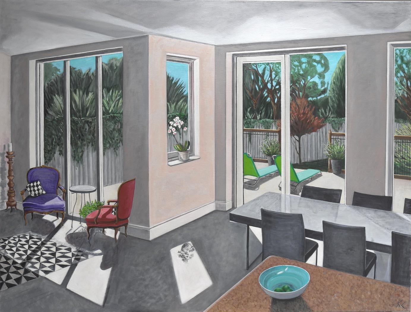 Karen Lynn Interior Painting - Saturday Afternoon - Architectural interior oil painting