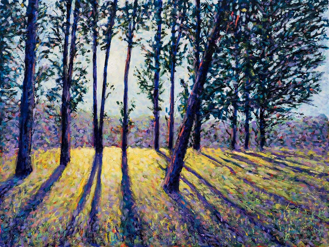 Lee Tiller Still-Life Painting - Evensong, impressionist style original landscape painting, the season of spring 