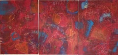 Red Painting, Abstract Expressionism, Mixed Media, Original Art