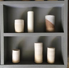 Three Clays III, Instillation, Ceramic, Wall art, Ceramic, Grey and white art,