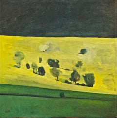 Black Yellow Green, Landscape Painting, Elaine Kazimierczuk, Colourful Landscape