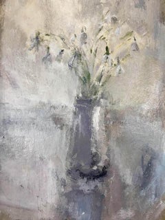 Jemma Powell, Little Pot of Snowdrops, Expressive Art, Still life, Flower Painti