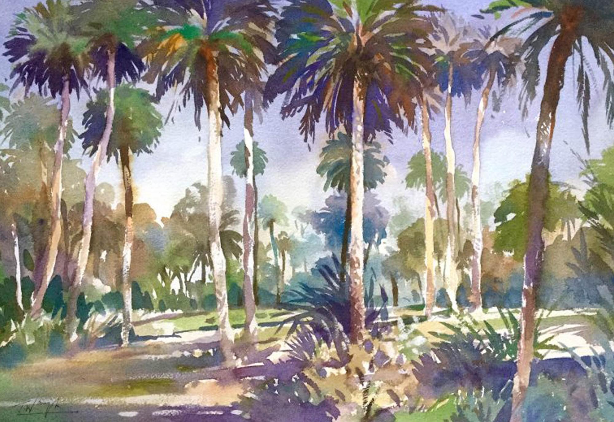 Palmes marocaines - Painting de Trevor Waugh