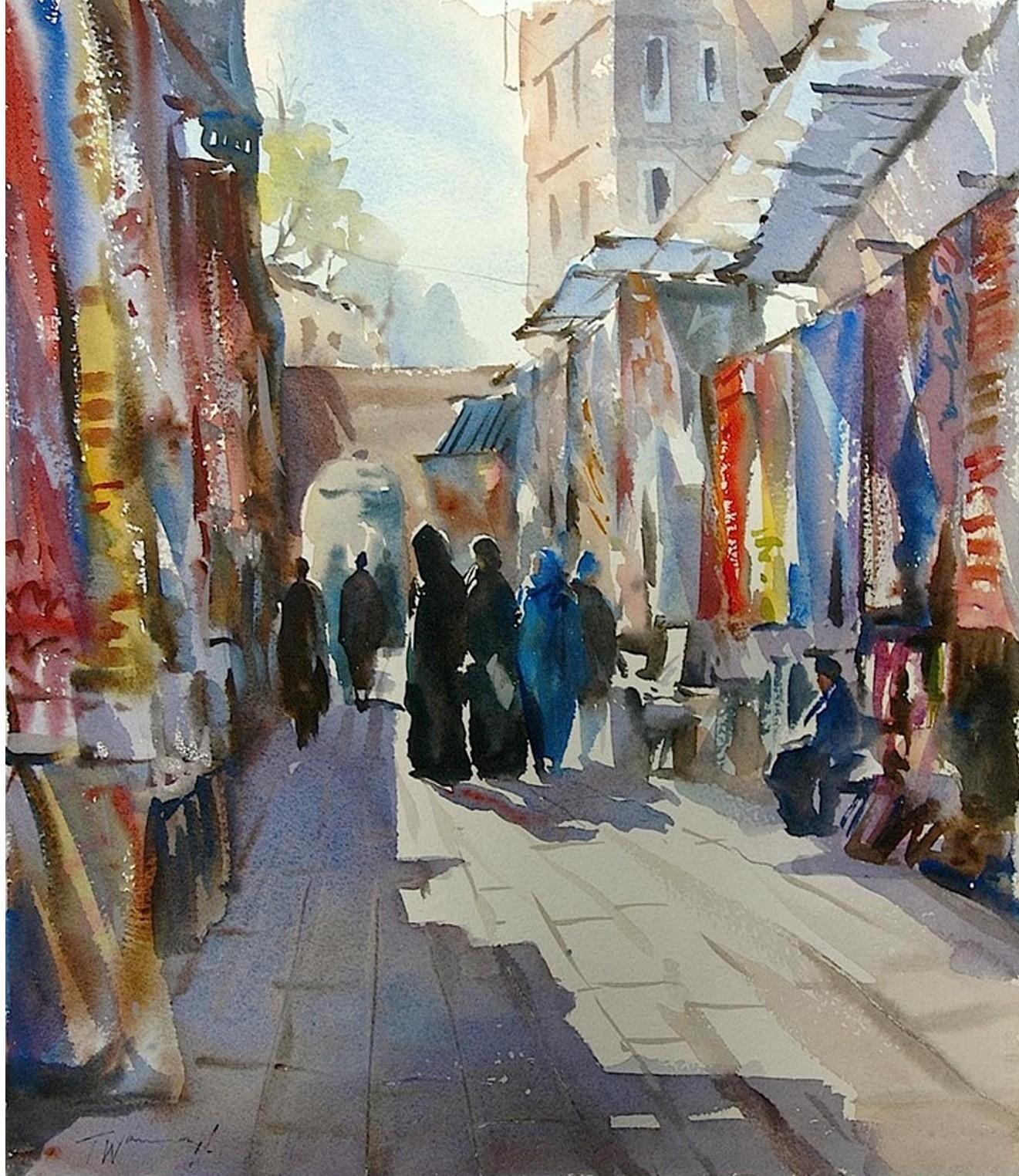 Essaouira, Morocco - Painting by Trevor Waugh