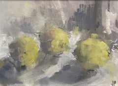 Three Lemons I, Original Oil Painting by Jemma Powell, contemporary art for sale