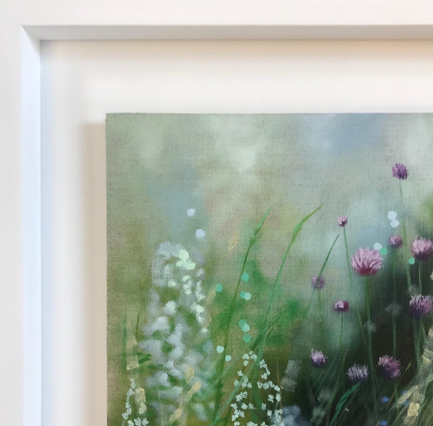 Borde de jardín isleño II, Pintura floral sobre tabla de Dylan Lloyd en venta en venta 10