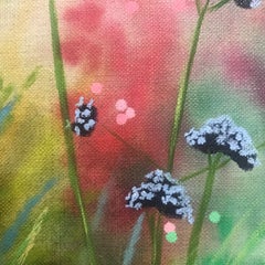 Island Garden Border III, Floral Painting on Board by Dylan Lloyd for Sale