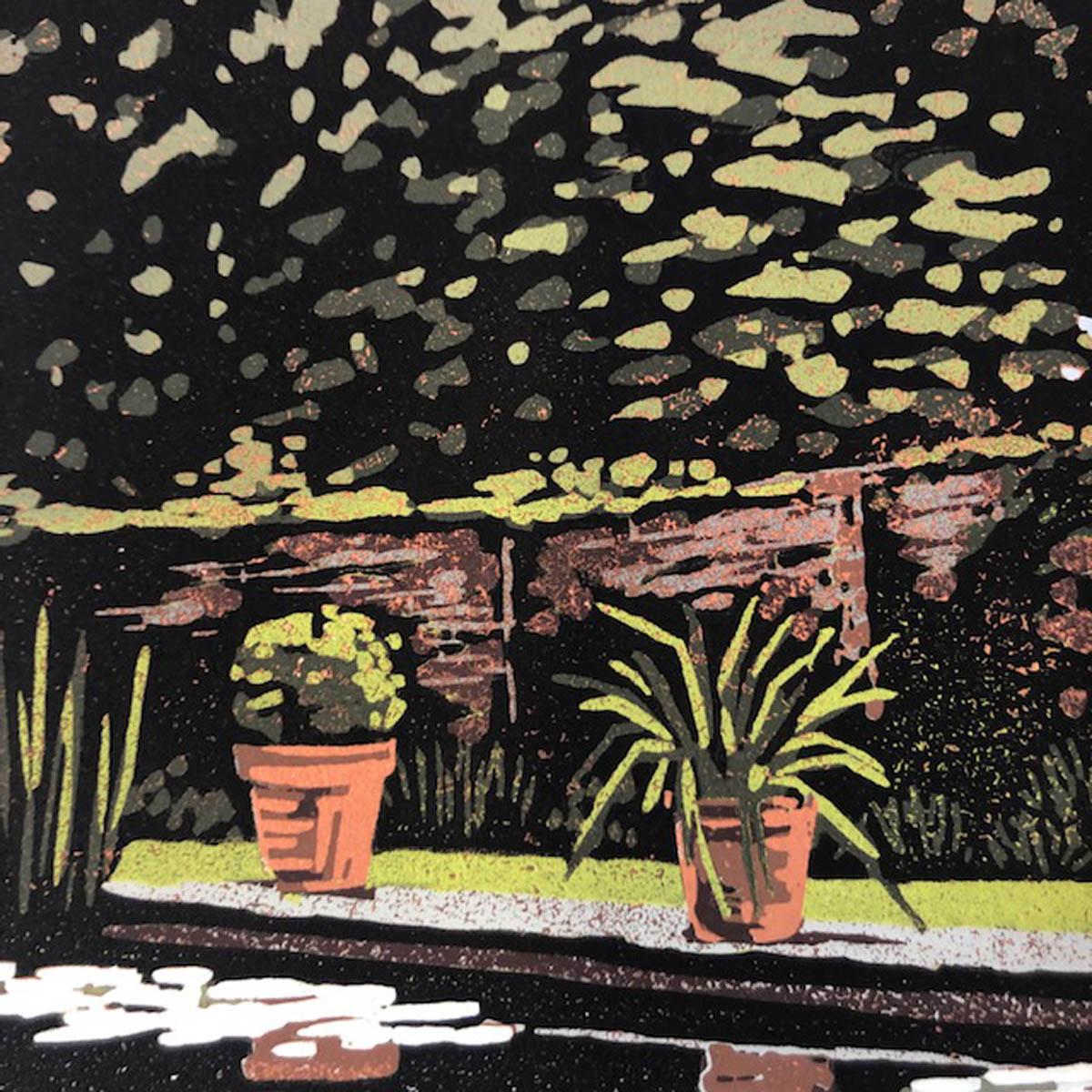 Claydon Pond Reflections, Alexandra Buckle, Original Limited Edition Lino Print For Sale 5
