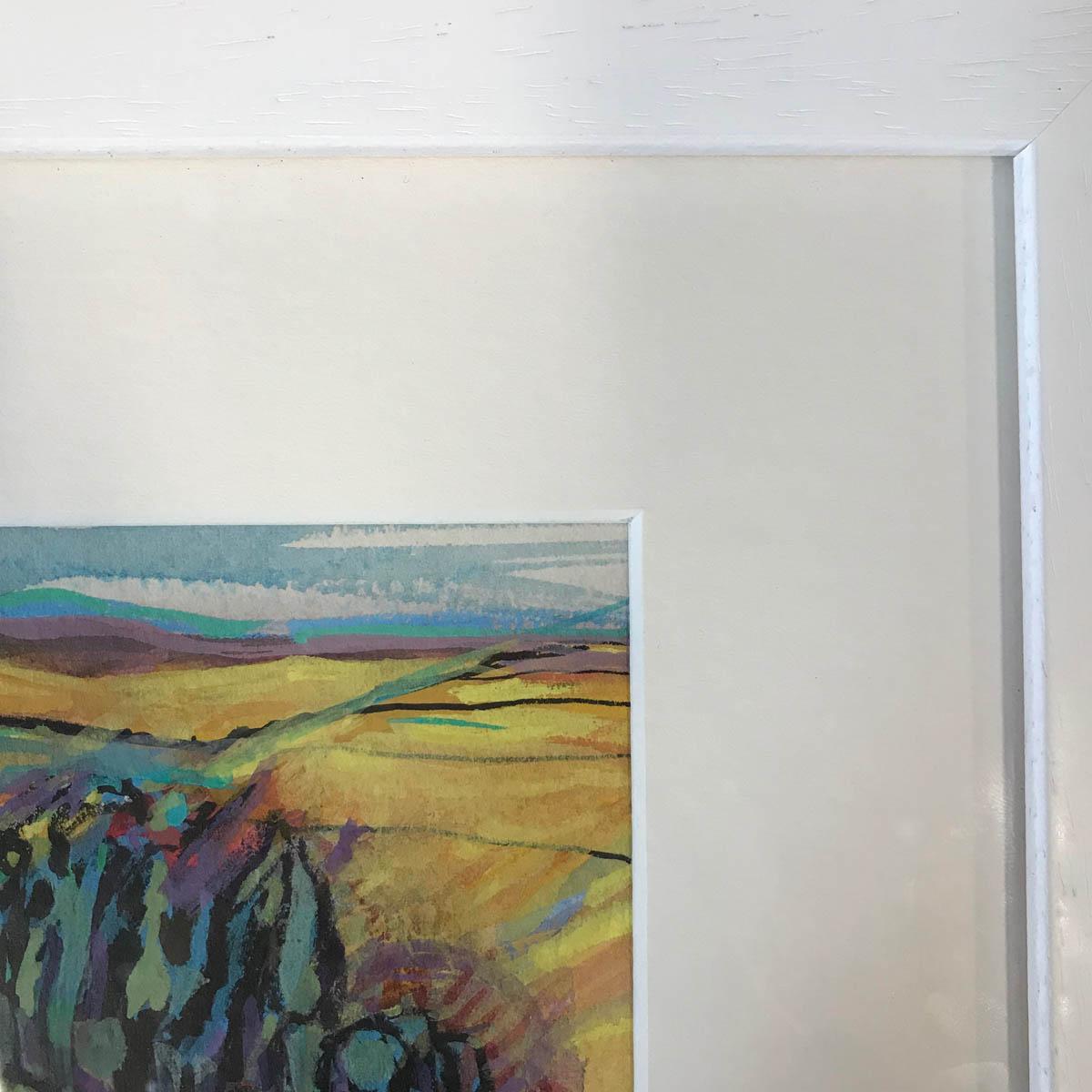 The Cotswolds on a fine day
Rosie Phipps
Water colour, Gouache, Pastel
40 cm x 23 cm

Pass into the landscape looking first into the far distance, and then taking one’s gaze to the middle distance, then the near distance and back again to where the