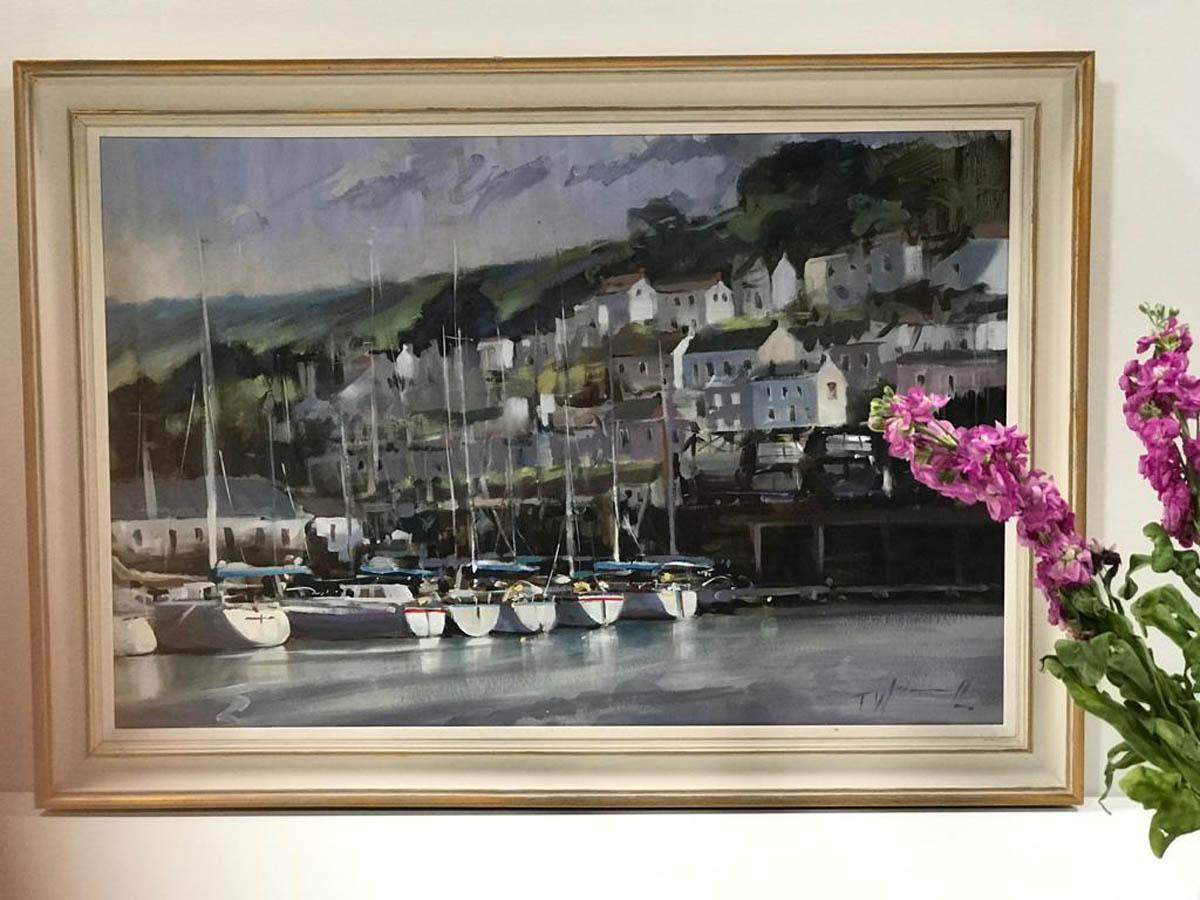 Porto di Dartmouth, Trevor Waugh, Arte del Devon, Fiume Dart, Pittura ad olio originale in vendita 1