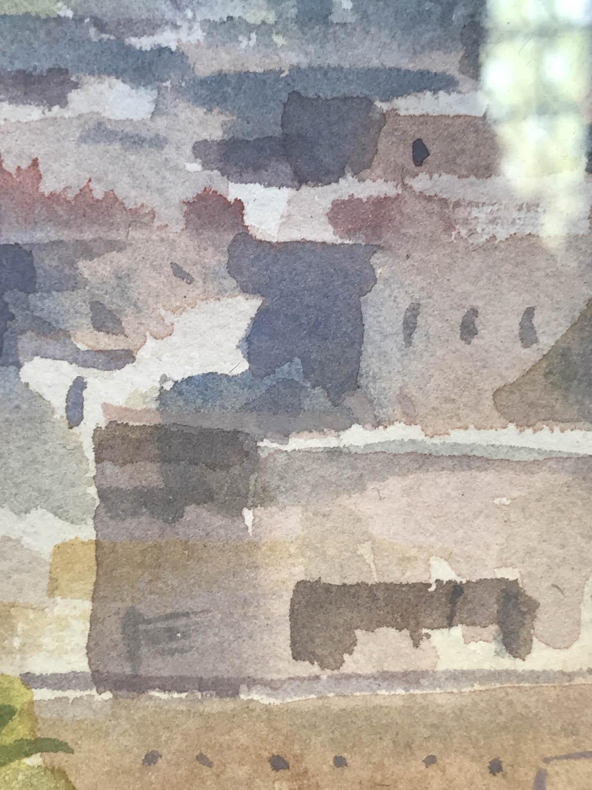 Trevor Waugh, Muros de Marrakech, Pintura original en acuarela enmarcada en venta 7