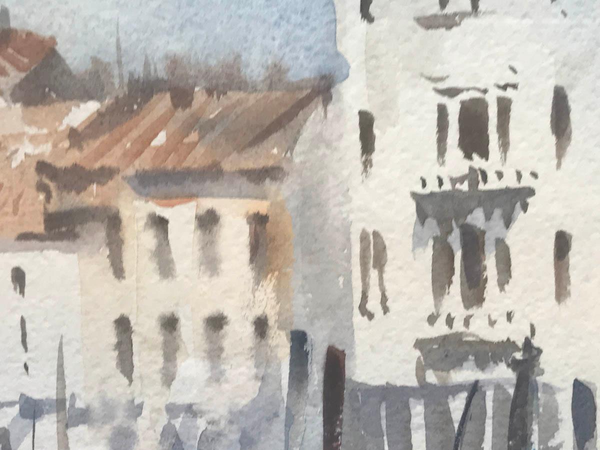 Trevor Waugh, Góndolas en espera Venecia, Pintura original en acuarela, Localización en venta 4