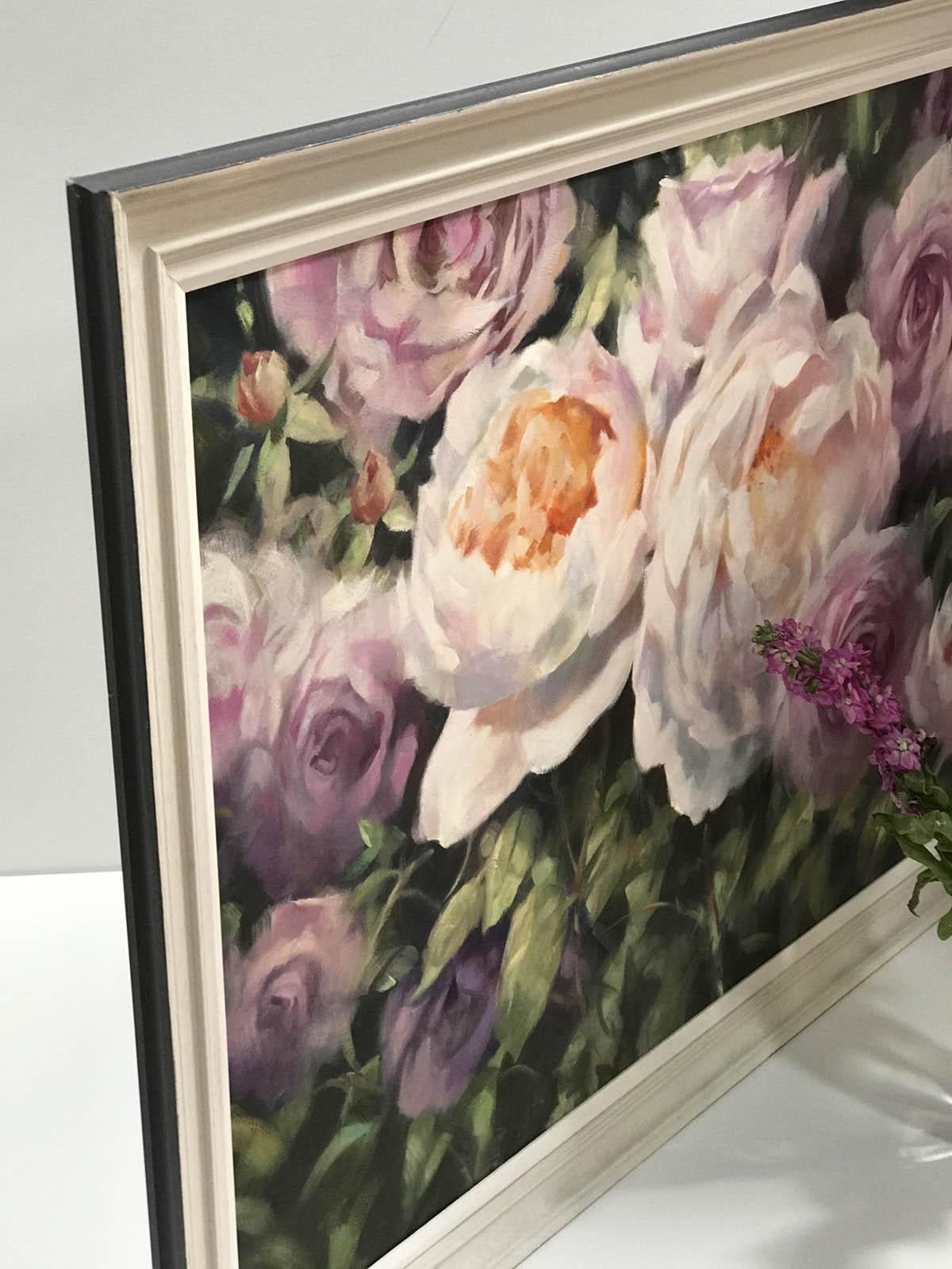 Trevor Waugh, Rose Bouquets, Contemporary Framed Still Life Flower Painting For Sale 2