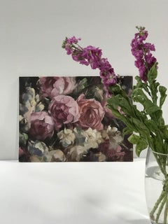 Trevor Waugh, Studio Roses, Original Oil Painting, Still Life Painting, Original