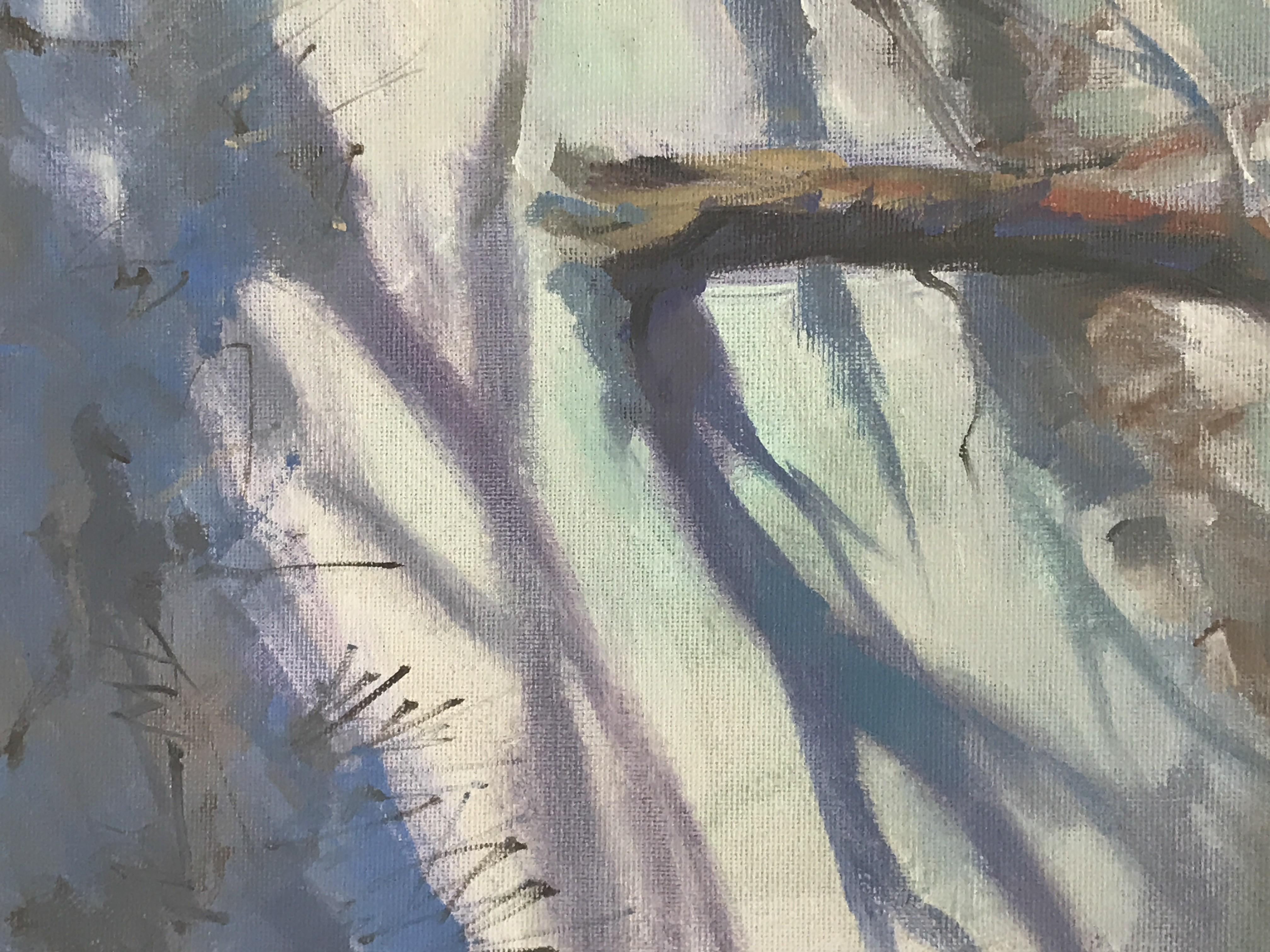 Trevor Waugh, Árboles de invierno, Pintura al óleo original, Escena de invierno, Paisaje de invierno en venta 3