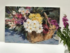 Trevor Waugh, Flower Basket, Basket of Light, Original Acrylic Painting