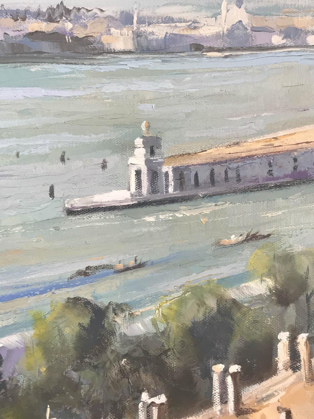 Trevor Waugh, Venetian Rooftops, Venice, Original Oil Painting, Cityscape Art For Sale 4