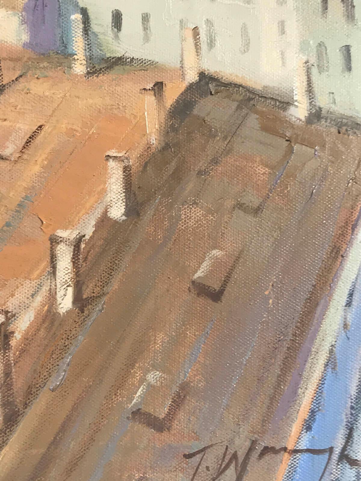 Trevor Waugh, Venetian Rooftops, Venice, Original Oil Painting, Cityscape Art For Sale 5