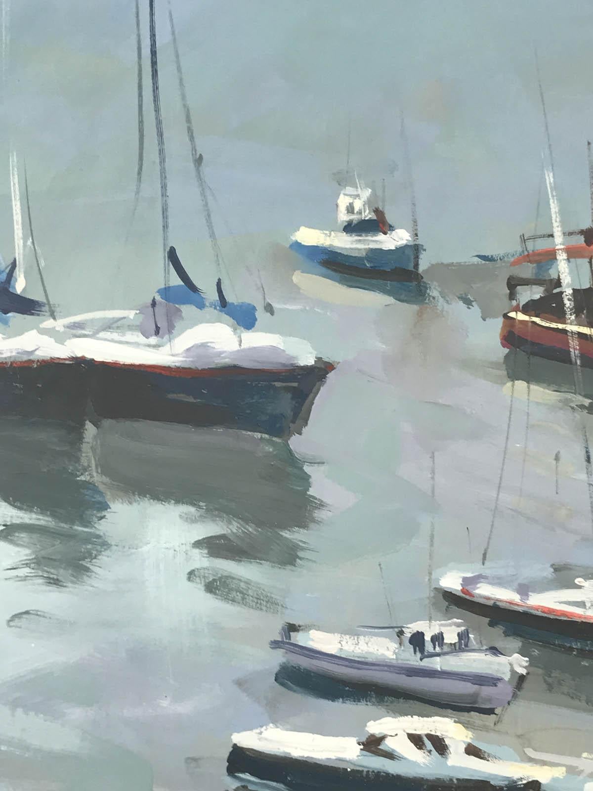 Trevor Waugh, Cornish Harbour Lights, Original Oil Painting, Contemporary Art 1