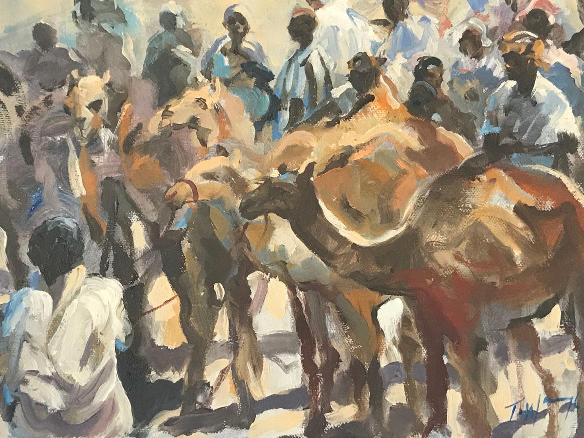 market oil painting