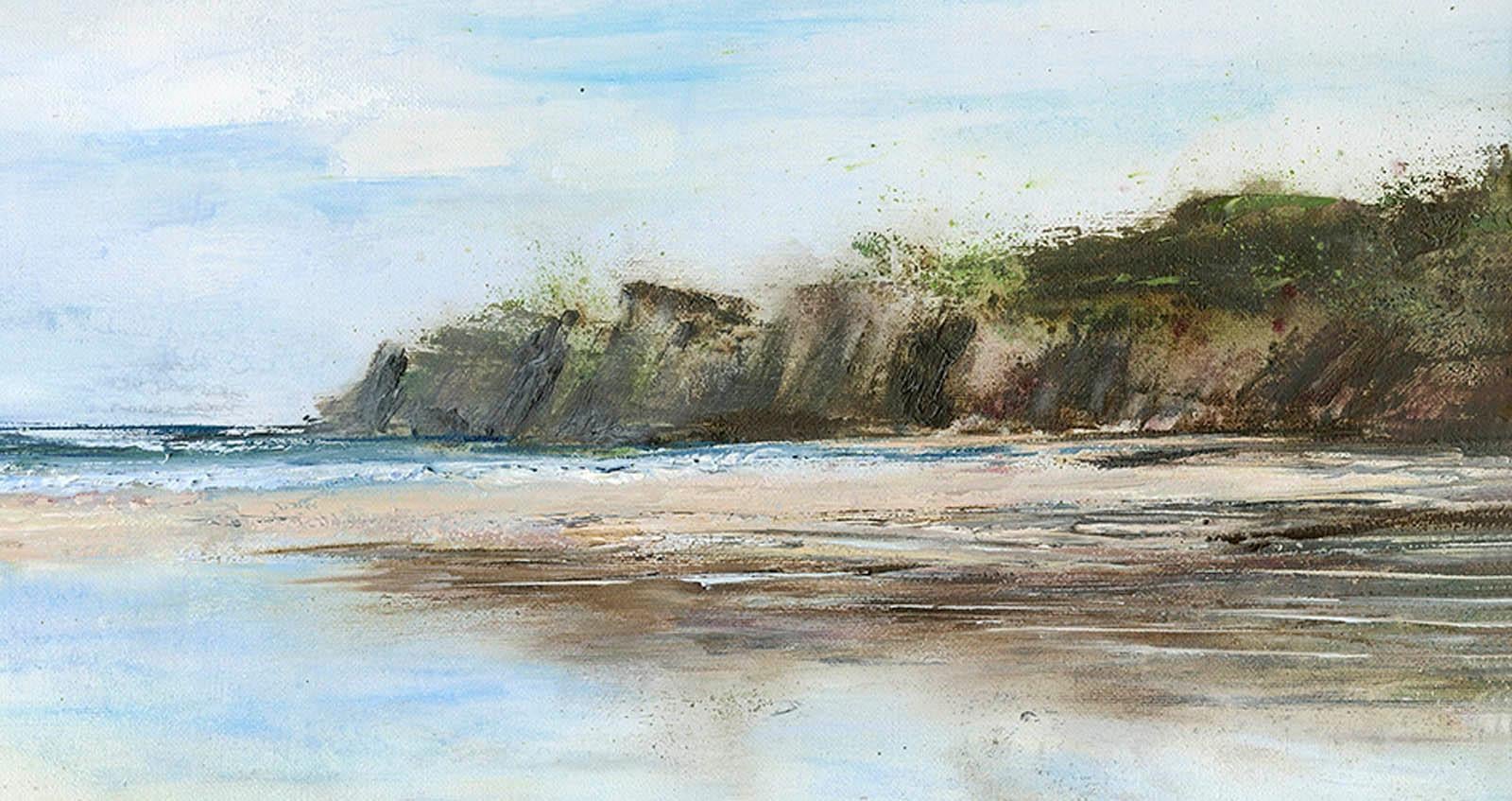 Pura Vida BY JANETTE GEORGE, Original Landscape Painting, Contemporary Seascape For Sale 1