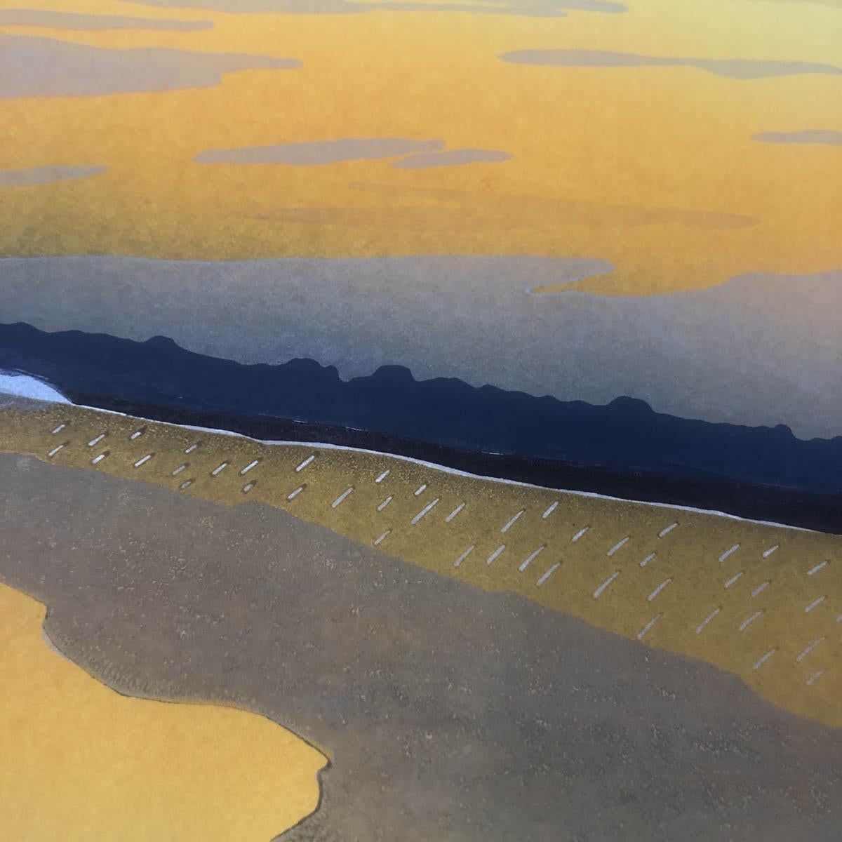Cley Twighlight, Colin Moore, Stampa linoleografica in edizione limitata, Arte rurale, Mulino a vento in vendita 5