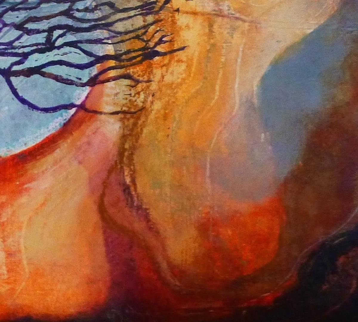 Sunset pond BY ANUK NAUMANN, Original Landscape Abstract Painting for Sale For Sale 1