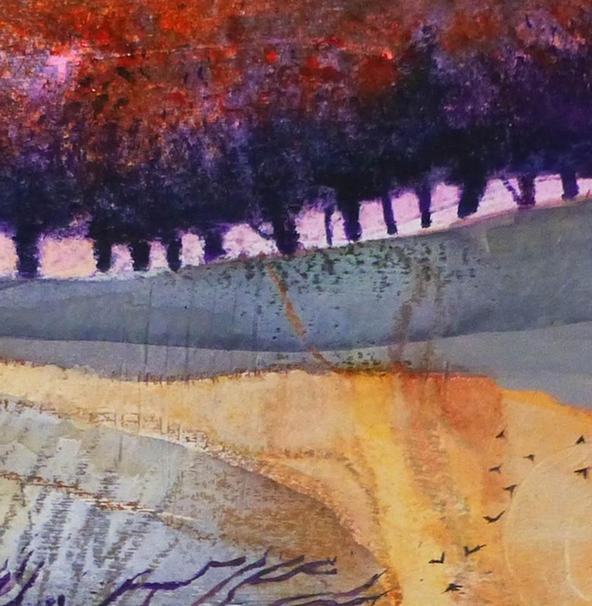 Sunset pond BY ANUK NAUMANN, Original Landscape Abstract Painting for Sale For Sale 5