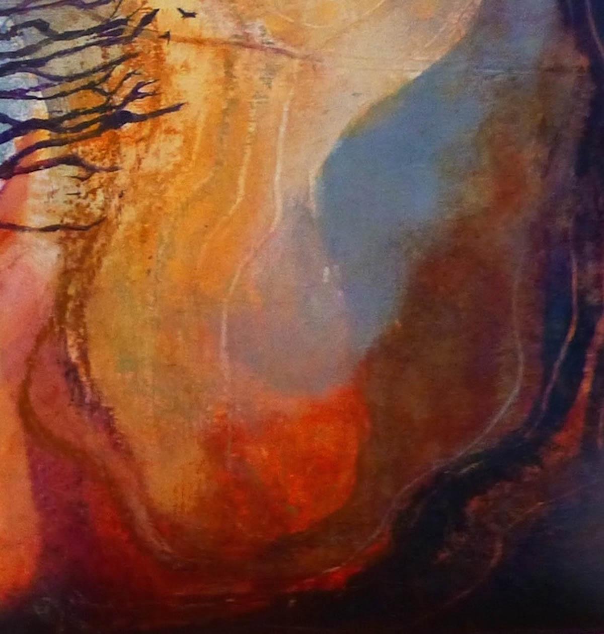 Sunset pond BY ANUK NAUMANN, Original Landscape Abstract Painting for Sale For Sale 6