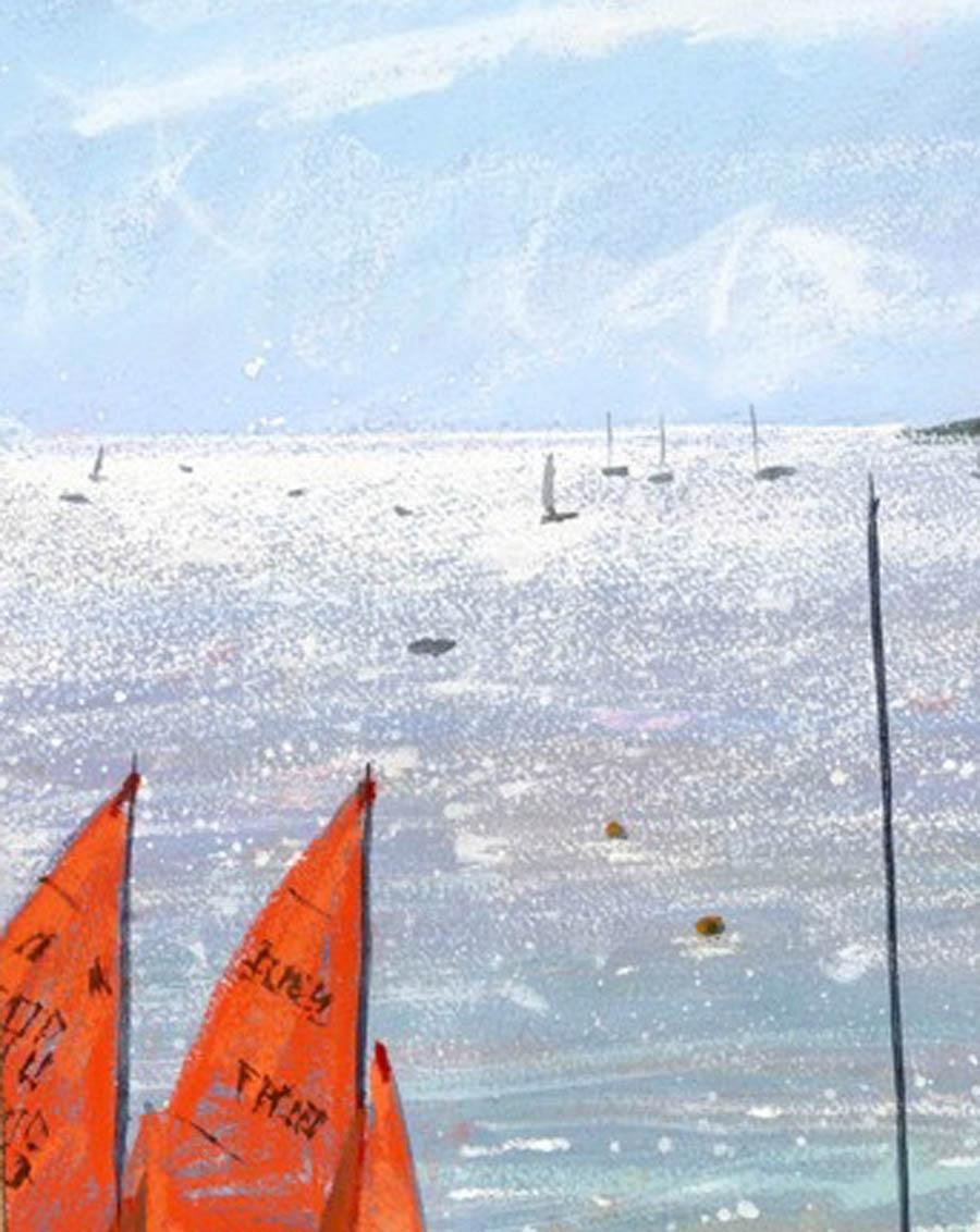 James Bartholomew
Mirror Dinghies 3, Abersoch
Limited Edition Giclee Print of 195
Size: H 50cm (20″) x W 50cm (20″)
Signed by the artist

Mirror Dinghies 3, Abersoch is a limited edition giclee print by James Bartholomew. This piece depicts a