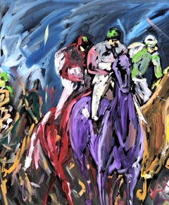 Garth Bayley, Chasing the Banker, Horse Art, Animal Art for Sale, Original Art